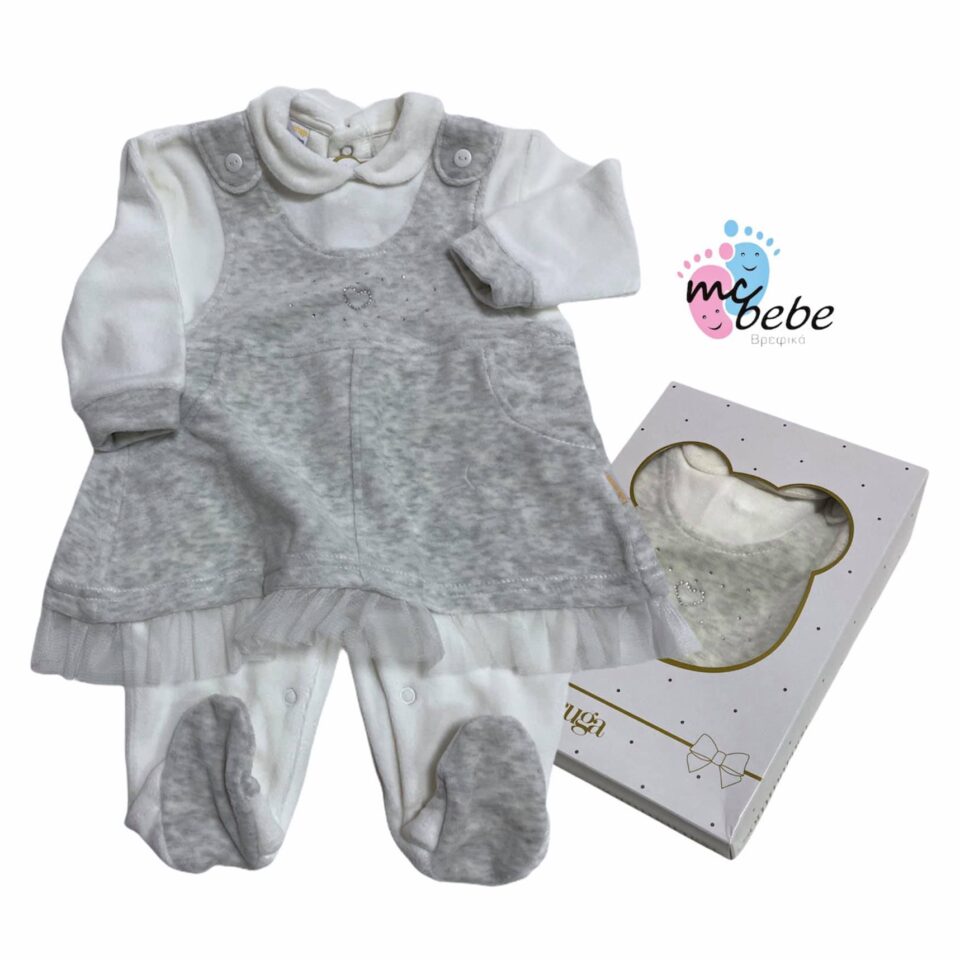 Βελούδο φορμάκι εξόδου 3-6 μηνών bebe1127