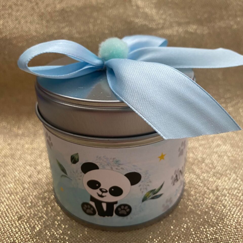Μπομπό μεταλλικό κουτάκι panda  bb707
